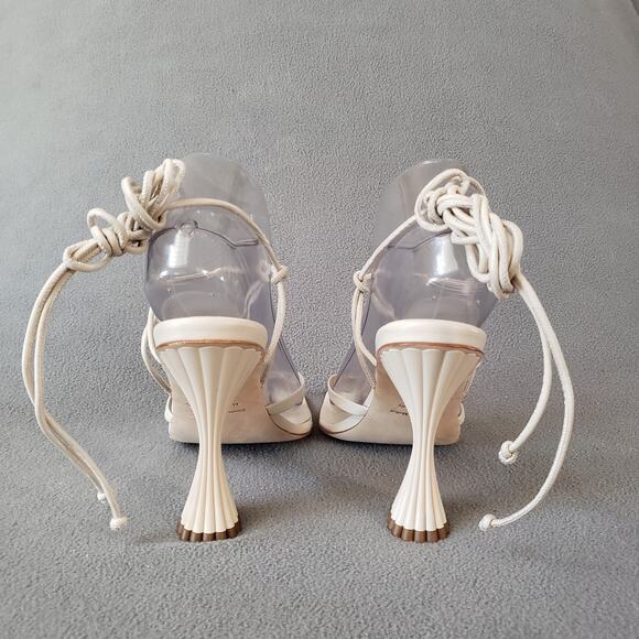 A'mmonde Atelier Anastassia 100 Ankle Tie in Ivory Size 8.5 AMMR-WZ9 Revolve - Picture 4 of 14